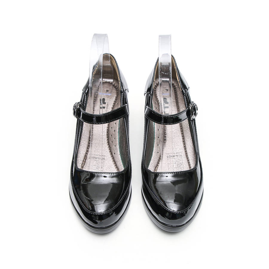 TTP Fashion Platform Block Heel Courts with Ankle Strap XBK3503