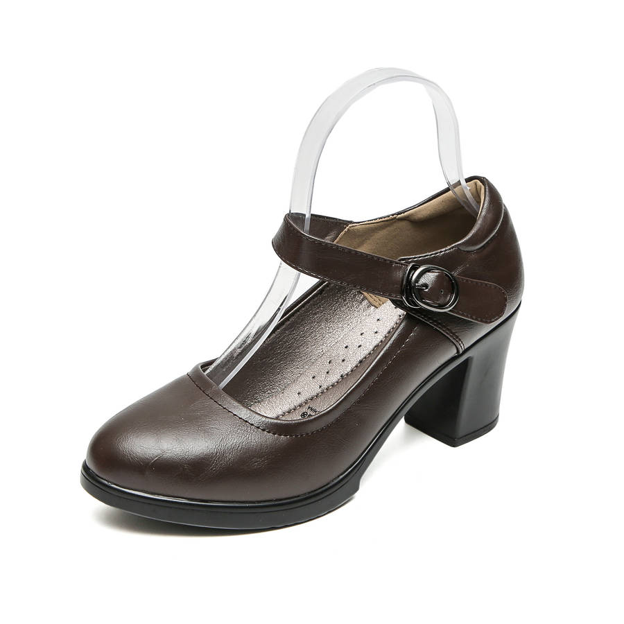 TTP Classic Block Heel Courts with Ankle Strap XBK3052