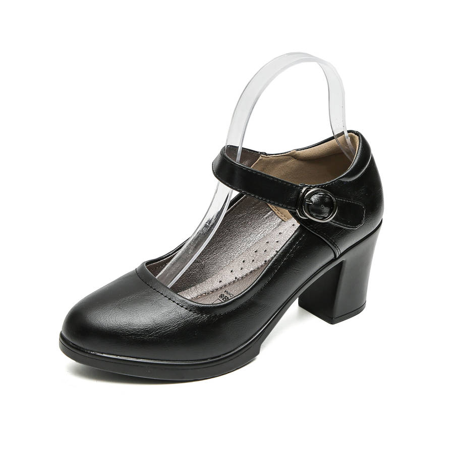 TTP Classic Block Heel Courts with Ankle Strap XBK3052