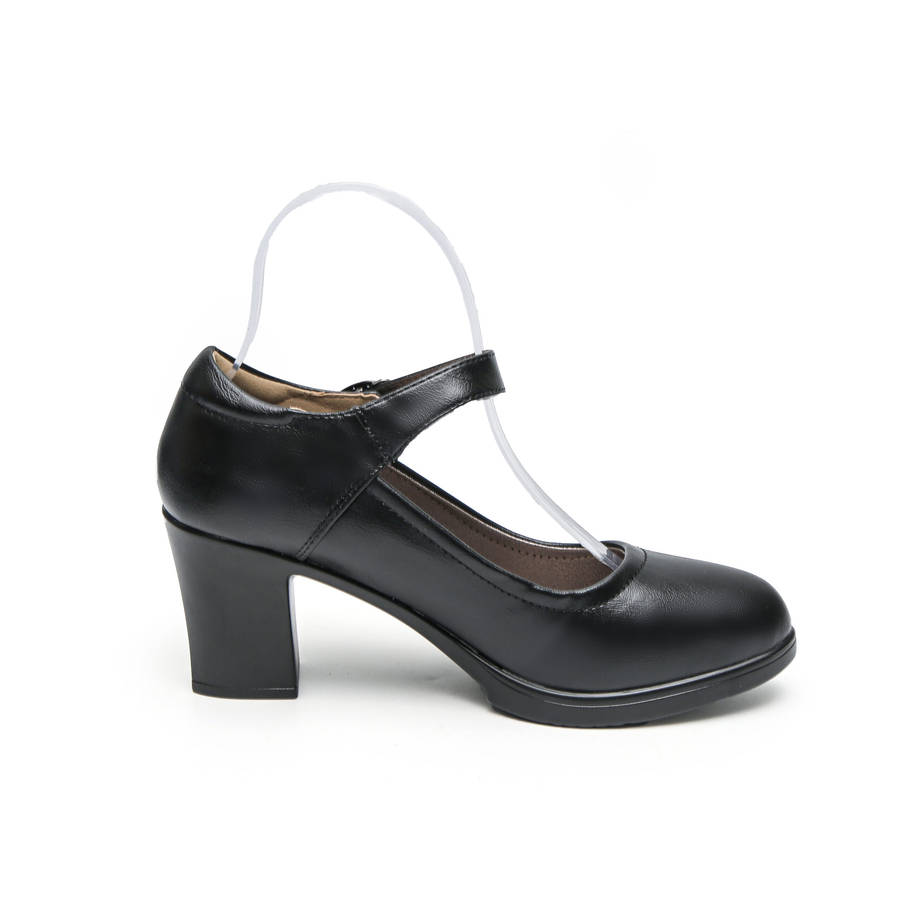 TTP Classic Block Heel Courts with Ankle Strap XBK3052
