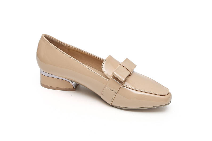 TTP Square Toe Patent Loafers with Ribbon Decor JSF9-1