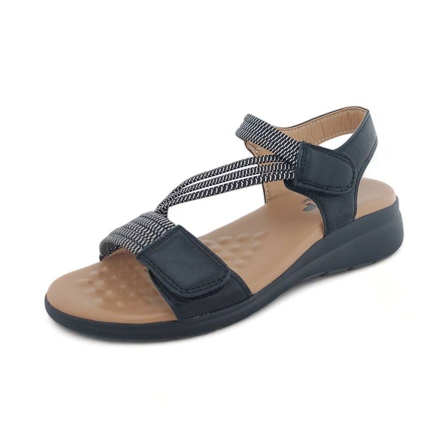 TTP Women Strappy Cushioned Sandal with Velcro Ankle Strap XB2308-2