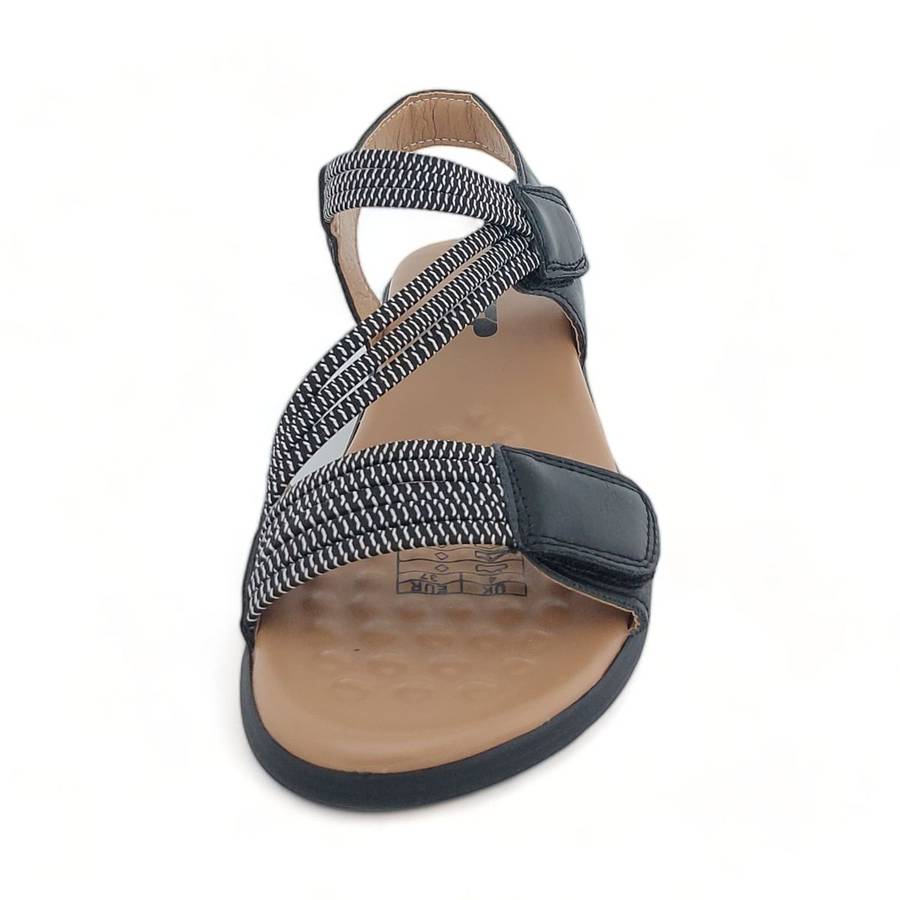 TTP Women Strappy Cushioned Sandal with Velcro Ankle Strap XB2308-2