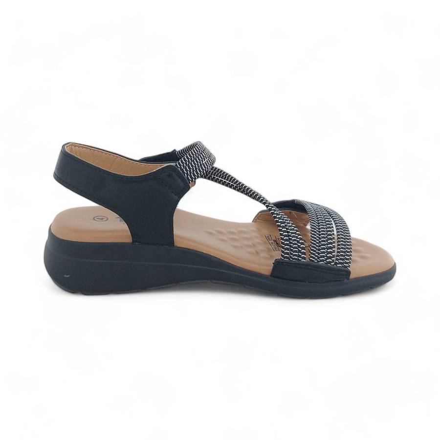 TTP Women Strappy Cushioned Sandal with Velcro Ankle Strap XB2308-2