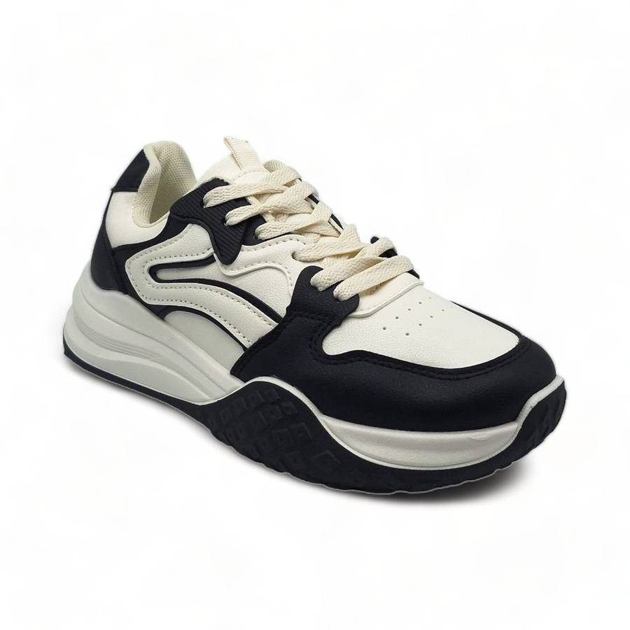 Women PU Casual Lace Up Sneakers XB3901