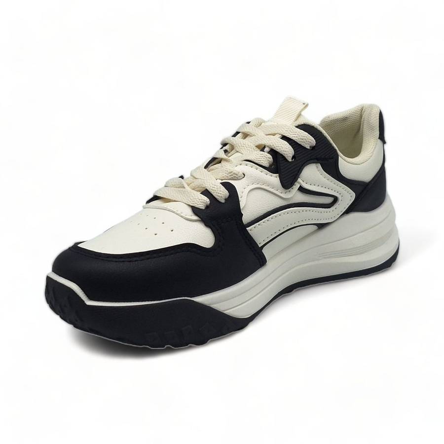 Women PU Casual Lace Up Sneakers XB3901