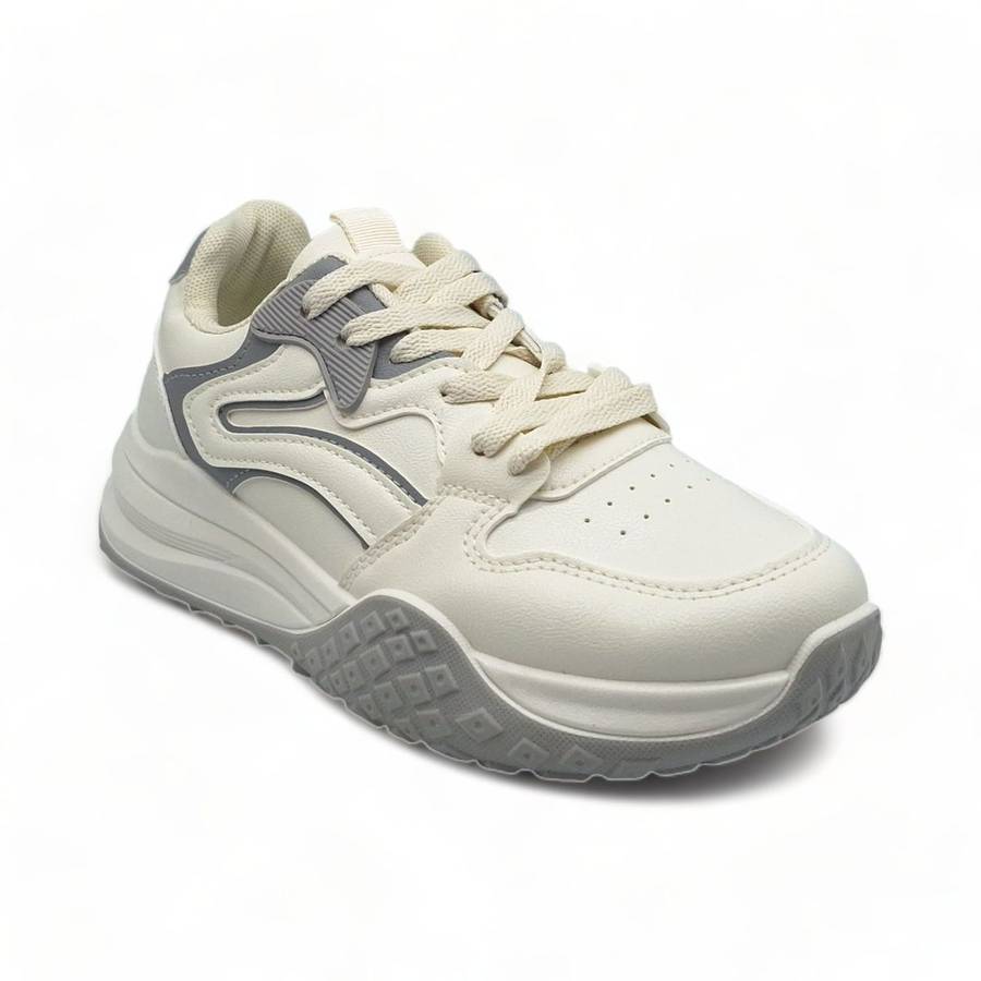 Women PU Casual Lace Up Sneakers XB3901