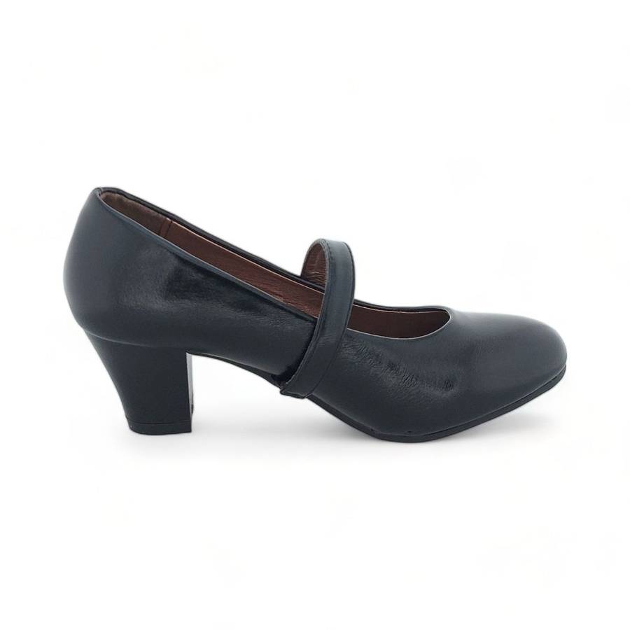TTP Women Black PU Block Heel Courts PSL1125-11