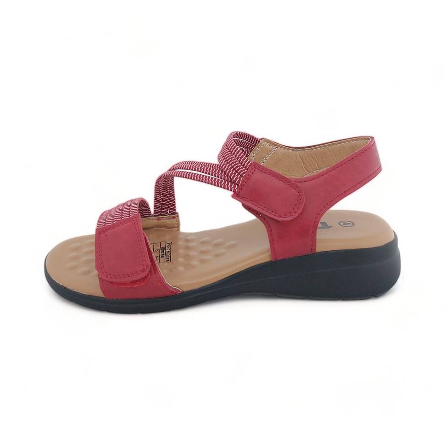 TTP Women Strappy Cushioned Sandal with Velcro Ankle Strap XB2308-2
