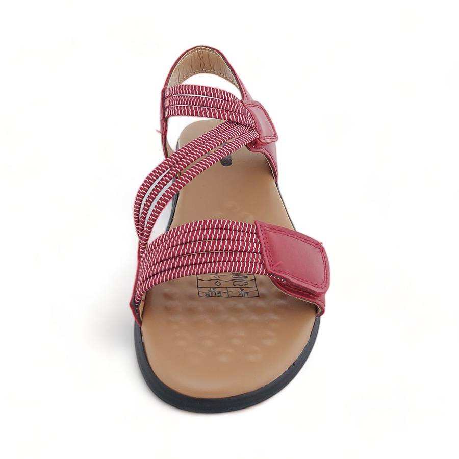 TTP Women Strappy Cushioned Sandal with Velcro Ankle Strap XB2308-2
