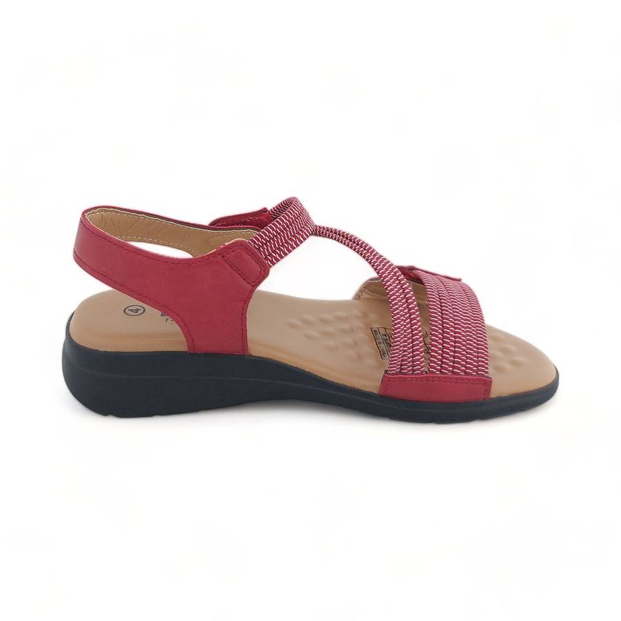 TTP Women Strappy Cushioned Sandal with Velcro Ankle Strap XB2308-2