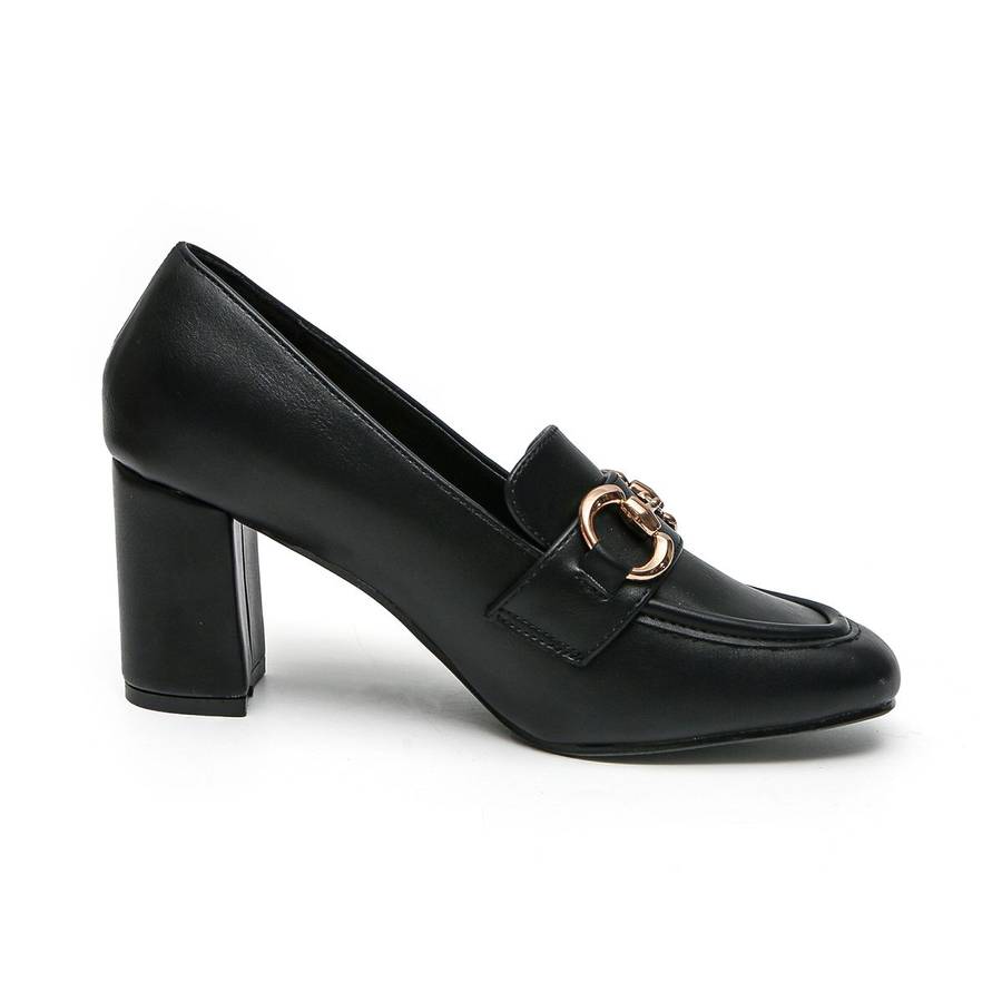 TTP Square Toe High Top Line Block Heel with Link Decor JSF52