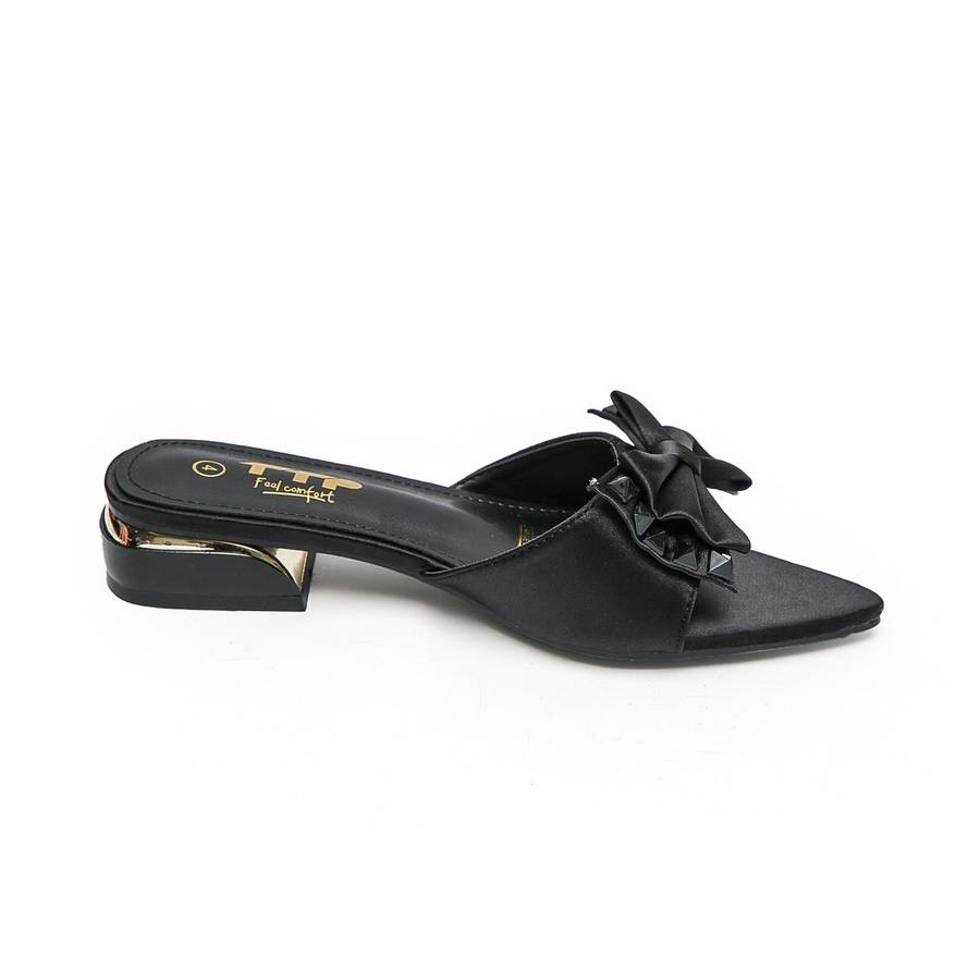 TTP Women Textile Slide Sandals with Bow Decor JSF62