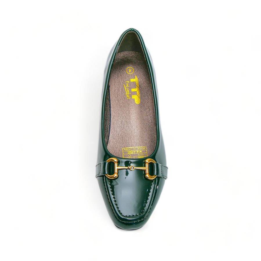 TTP Low Block Heel Patent PU Courts with Link Decor JSF60