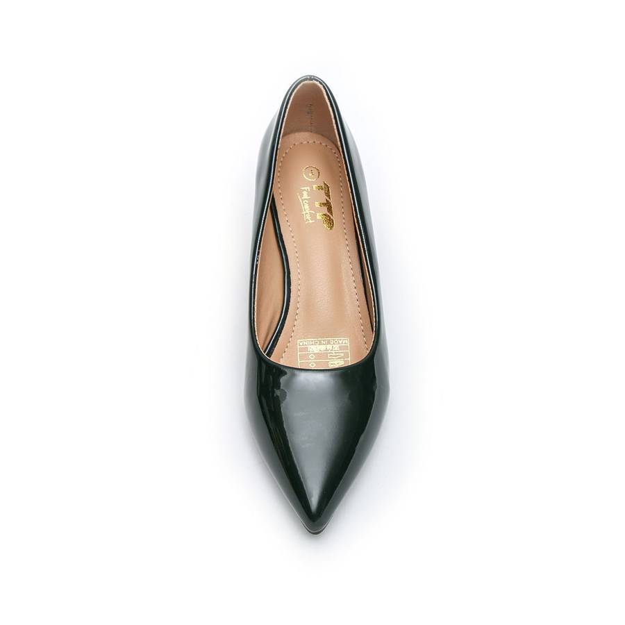 TTP Women Spool Heel Patent PU Slip On Heels JSF65