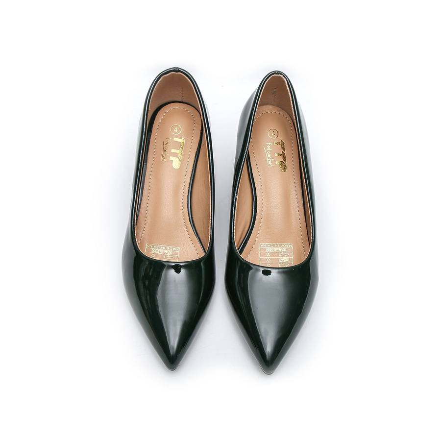 TTP Women Spool Heel Patent PU Slip On Heels JSF65