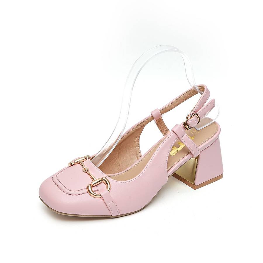 TTP - Fashion Flare Heels with Sling back and Link Decor JSF55