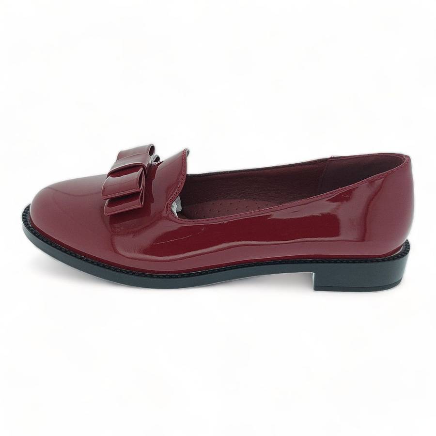 Aixir - Bow Decor Patent Loafer PSL2126