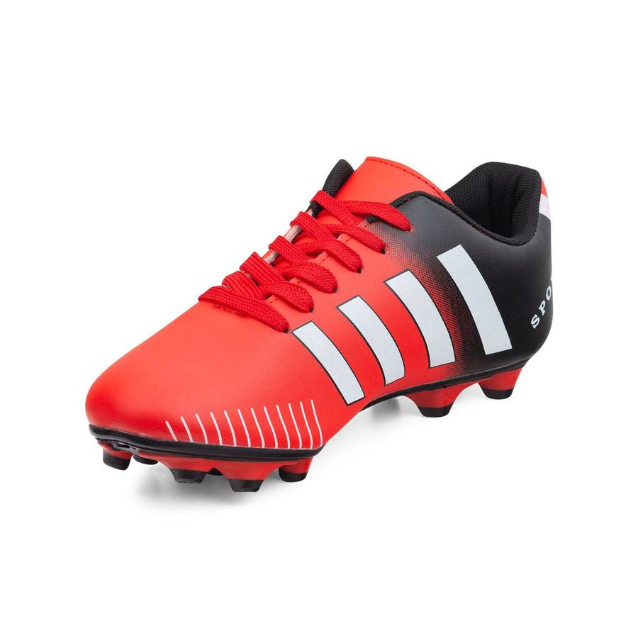 Youth PU 12 Stud Soccer Boot with Line Details QX22009