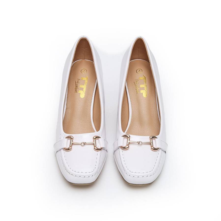 TTP - Square Toe Block Heel with Link Decor JSF51