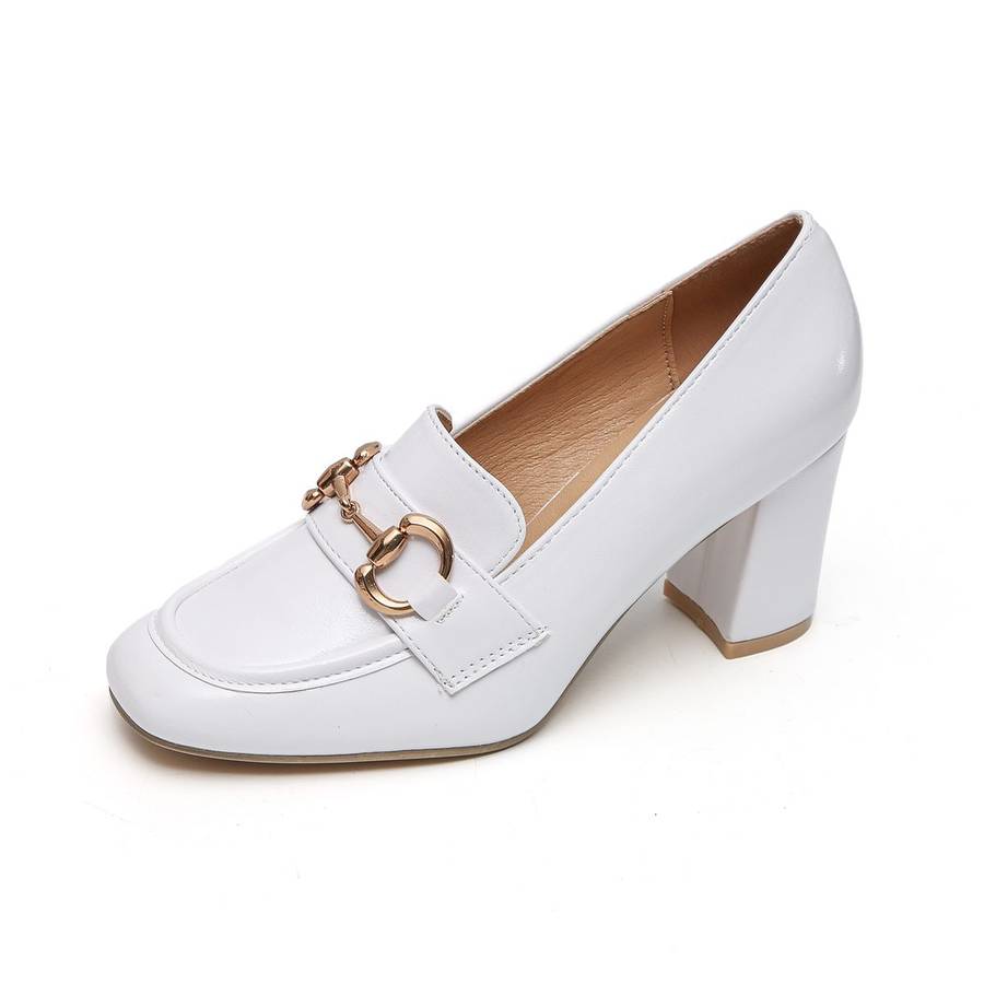 TTP Square Toe High Top Line Block Heel with Link Decor JSF52