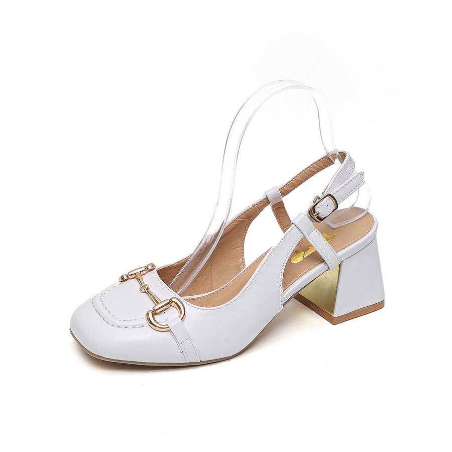 TTP - Fashion Flare Heels with Sling back and Link Decor JSF55