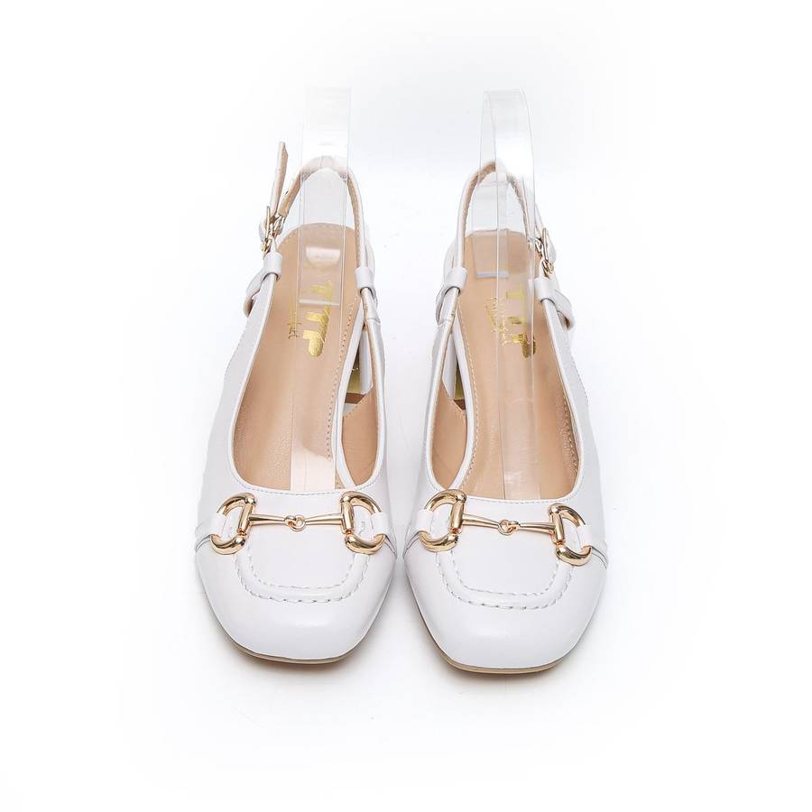 TTP - Fashion Flare Heels with Sling back and Link Decor JSF55