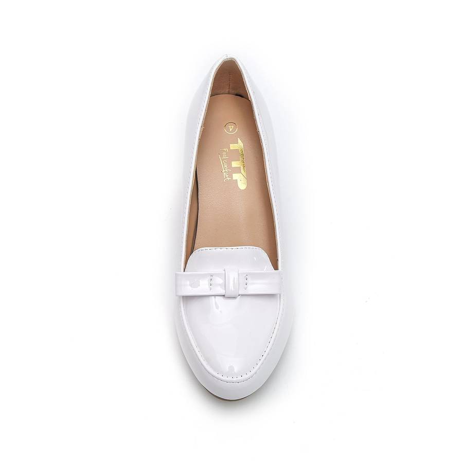 TTP Women Patent PU Block Heel Courts with Bow Decor JSF58