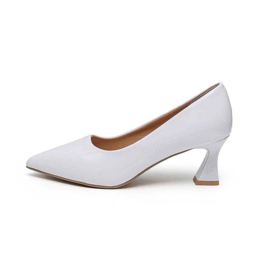 TTP Women Spool Heel Patent PU Slip On Heels JSF65