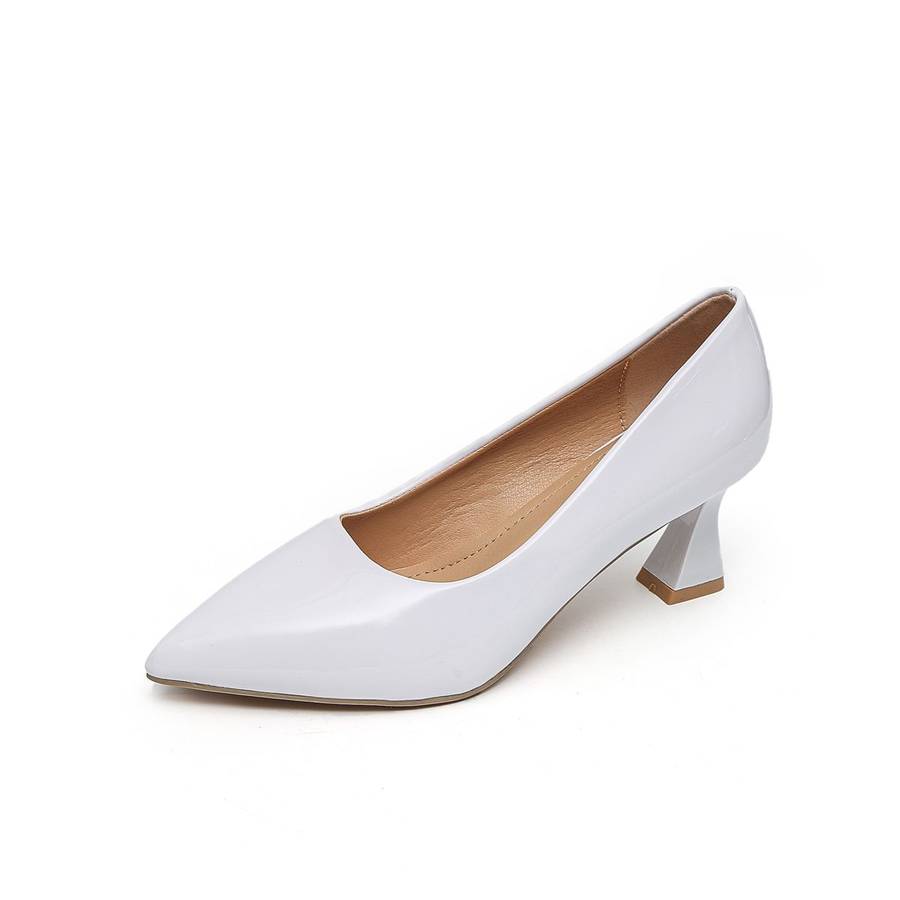 TTP Women Spool Heel Patent PU Slip On Heels JSF65