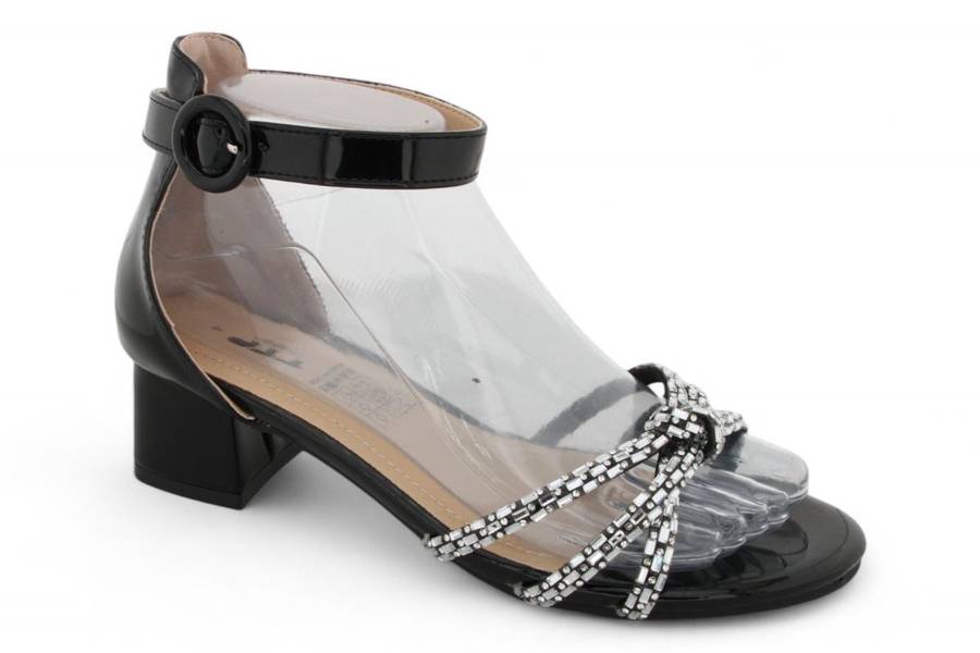 TTP Women Patent Ankle Strap Block Heel Sandals HT240625