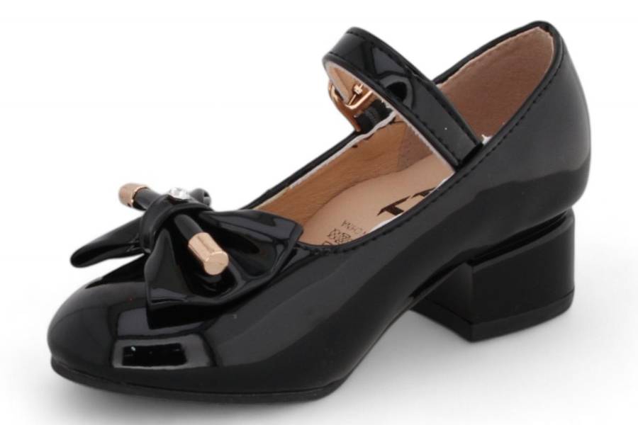 TTP Girls Ankle Strap Heels with Ribbon Decor HT002