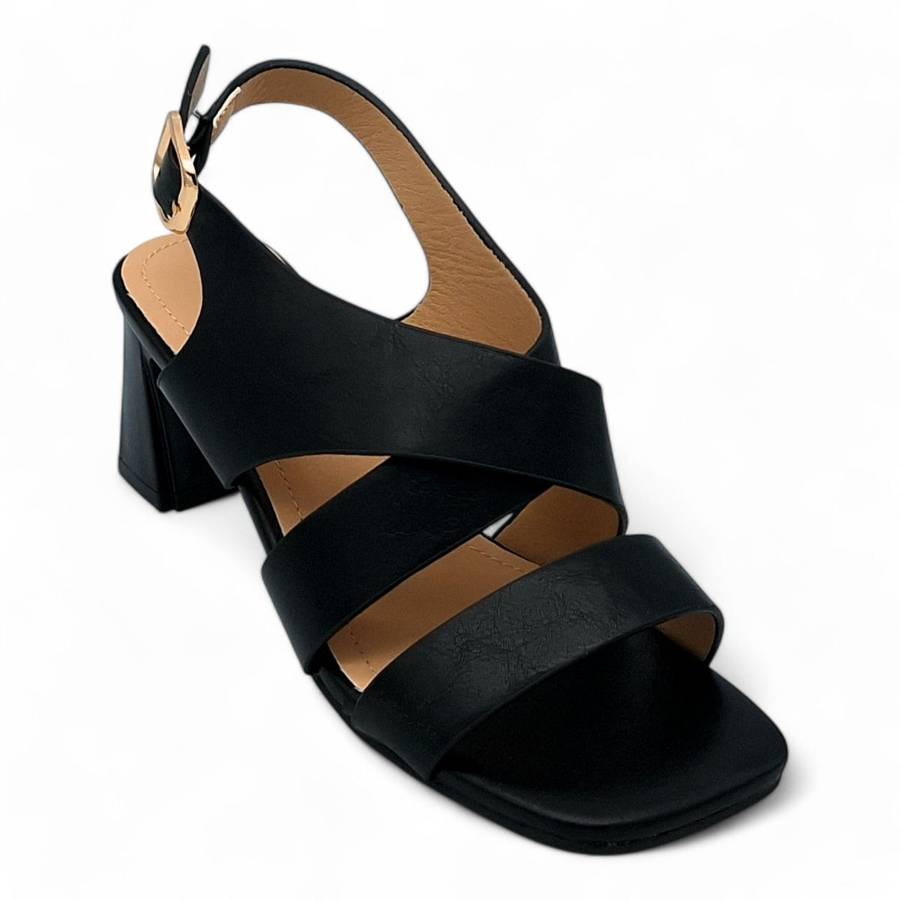 TTP Women Block Heel X Ankle Strap Sandals - HT007