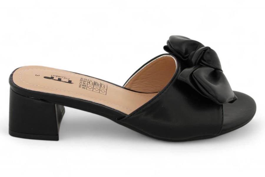 TTP Women Slip On Block Heel Sandals with Ribbon HT010
