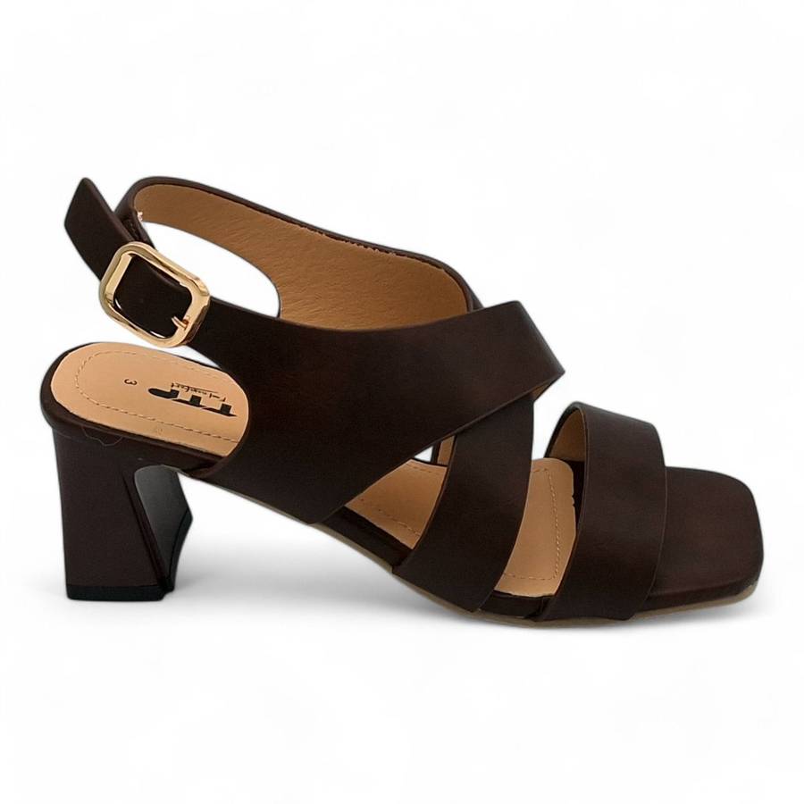 TTP Women Block Heel X Ankle Strap Sandals - HT007