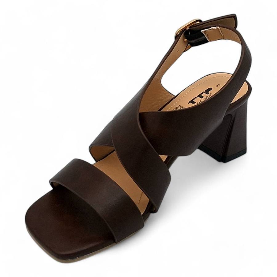 TTP Women Block Heel X Ankle Strap Sandals - HT007