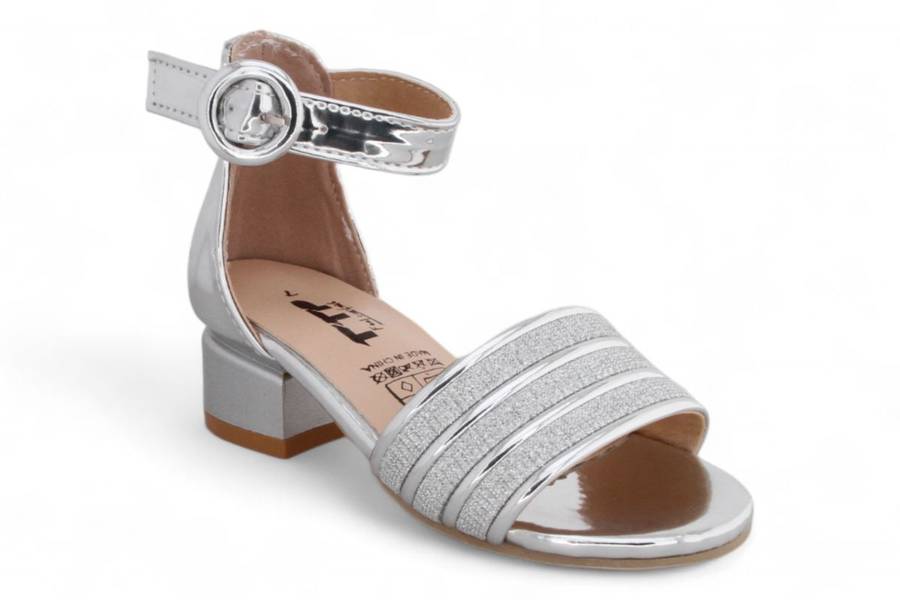 TTP Girls Block Heel Sandals with Ankle Strap HT001