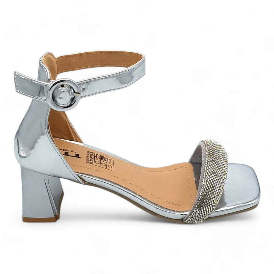 TTP Women Patent Ankle Strap Block Heel Sandals - HT008