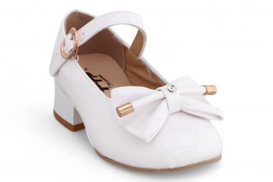TTP Girls Ankle Strap Heels with Ribbon Decor HT002