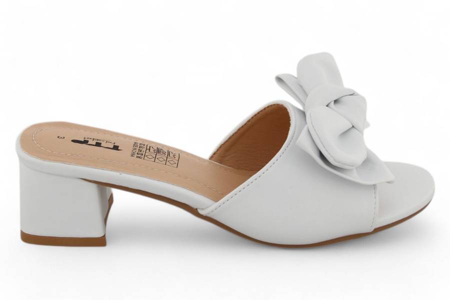 TTP Women Slip On Block Heel Sandals with Ribbon HT010