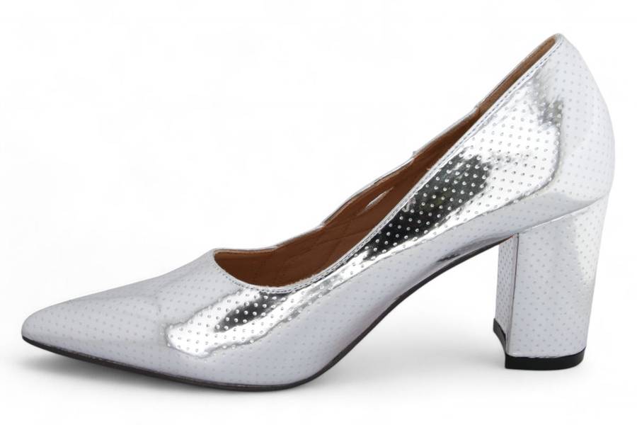 TTP Women Stunning Dotted Patent PU Block Heels JSF108