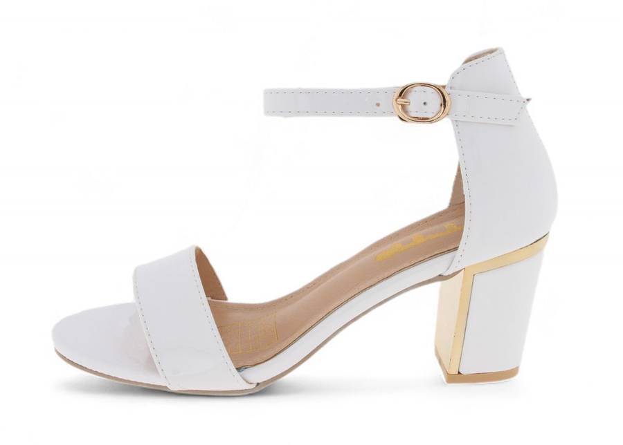 TTP Women Patent PU Block Heels with Ankle Strap JSF103