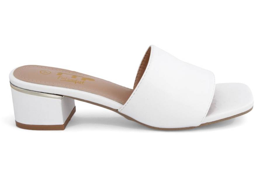TTP Women Slip On Block Heel Square Open Toe Sandal JSF105