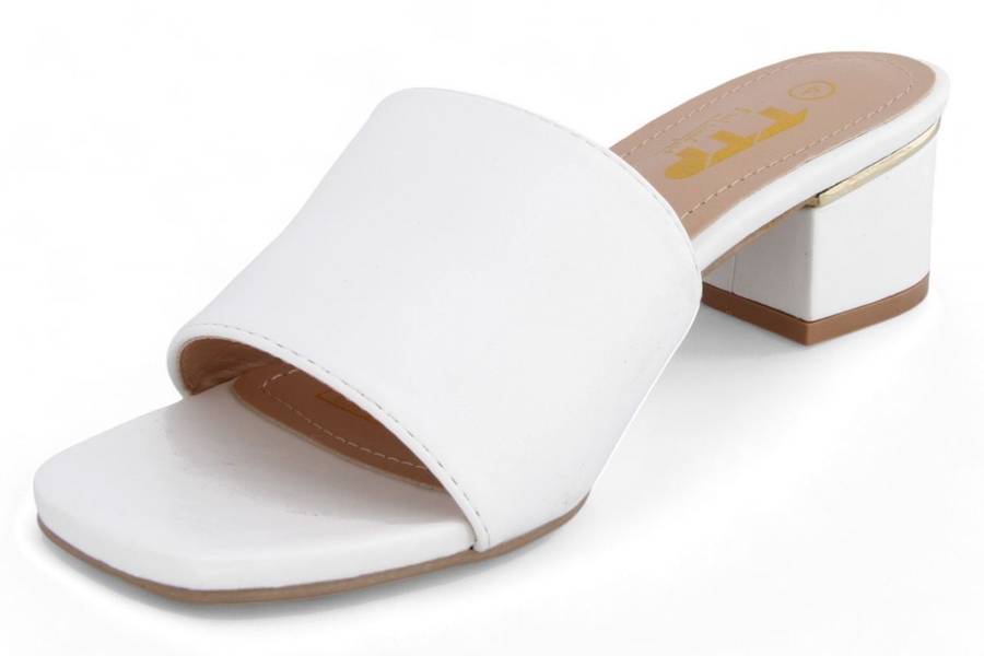 TTP Women Slip On Block Heel Square Open Toe Sandal JSF105