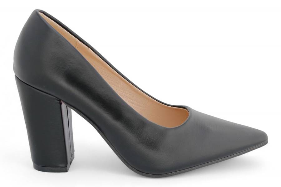 TTP Women PU Point Toe Slip On High Block Heels JSF111