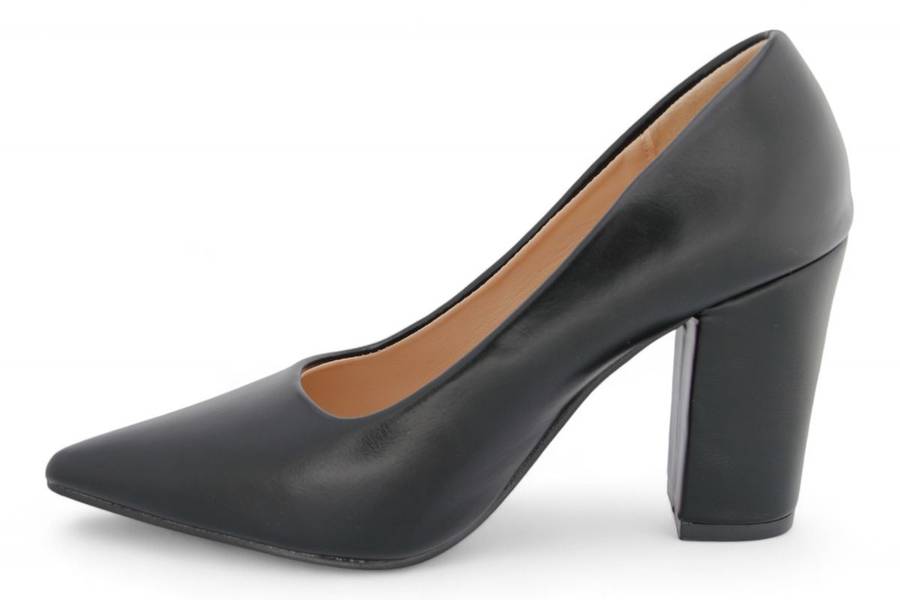 TTP Women PU Point Toe Slip On High Block Heels JSF111