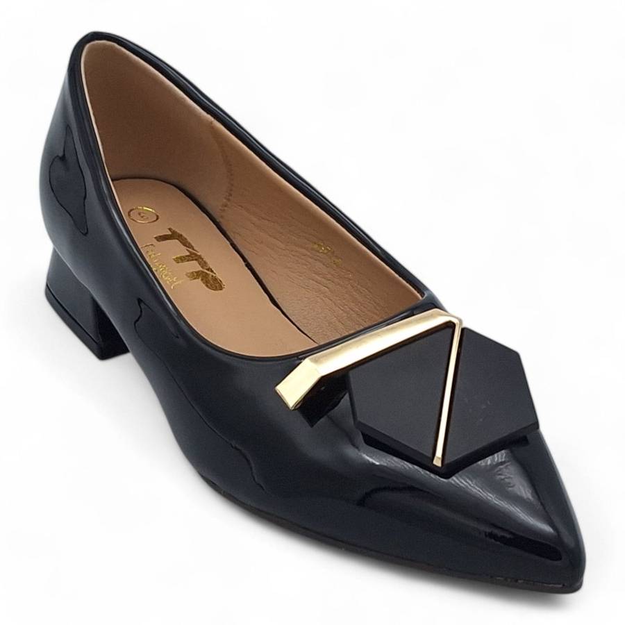 TTP Women Patent PU Low Block Heels JSF116