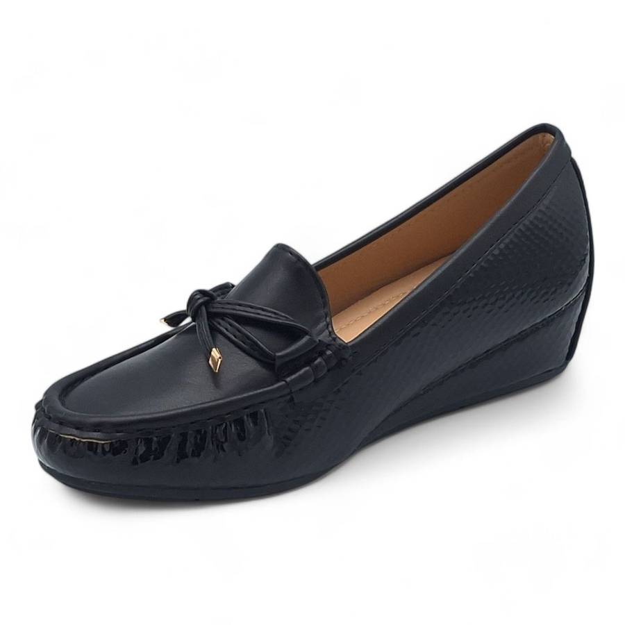 TTP Women Round Toe Wedge Heel Loafers JSF126