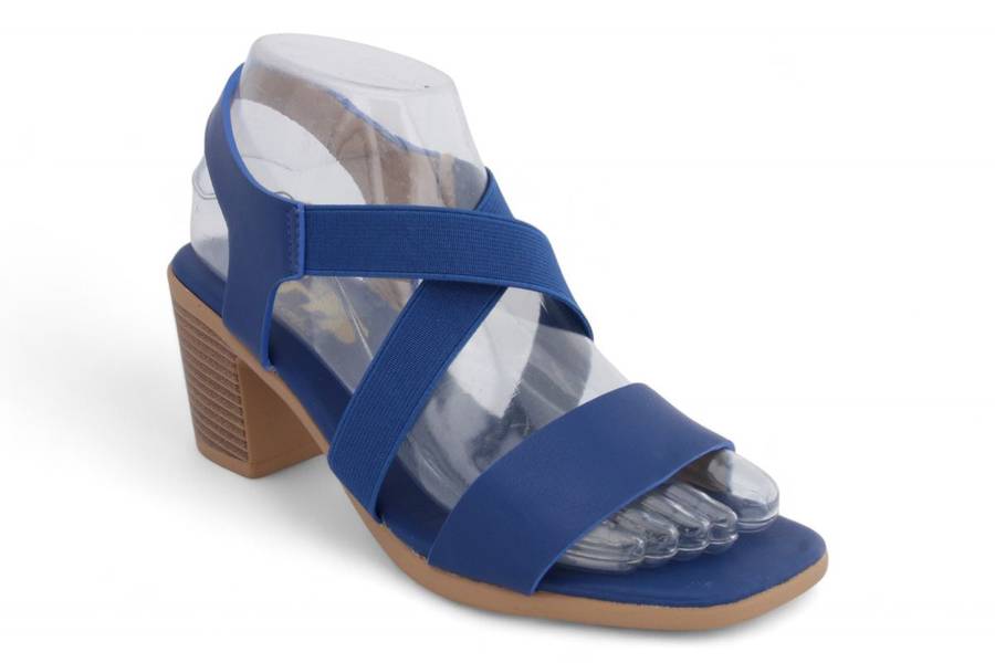 TTP Women Block Heel Elastic Strap Slip On Sandals JSF113