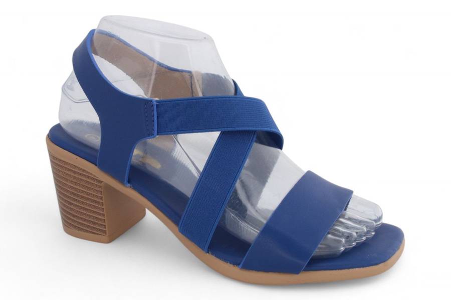 TTP Women Block Heel Elastic Strap Slip On Sandals JSF113